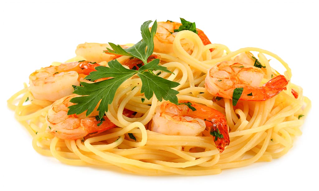 Spaghetti aglio olio con Gamberetti