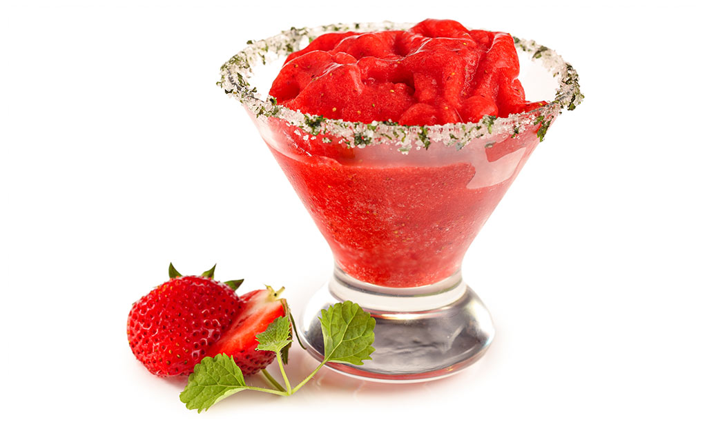 Rezept drucken: Erdbeer Granita Dessert