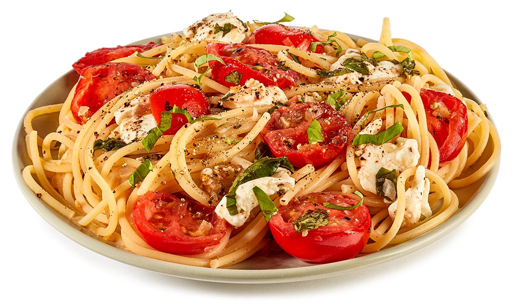 Rezept drucken: Spaghetti Tomate Mozzarella