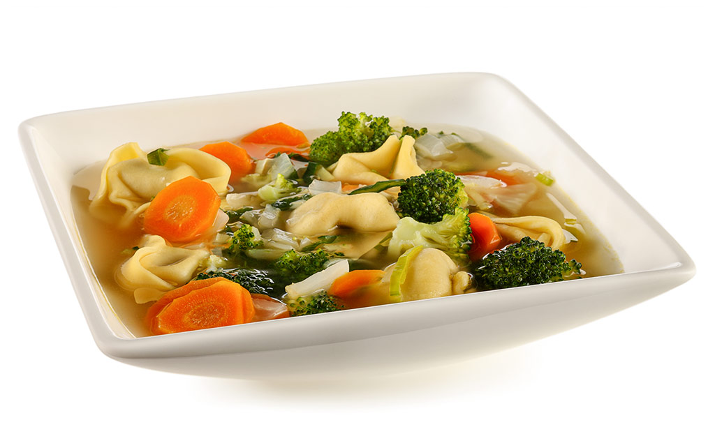 Rezept drucken: Gemüse Suppe mit Tortellini