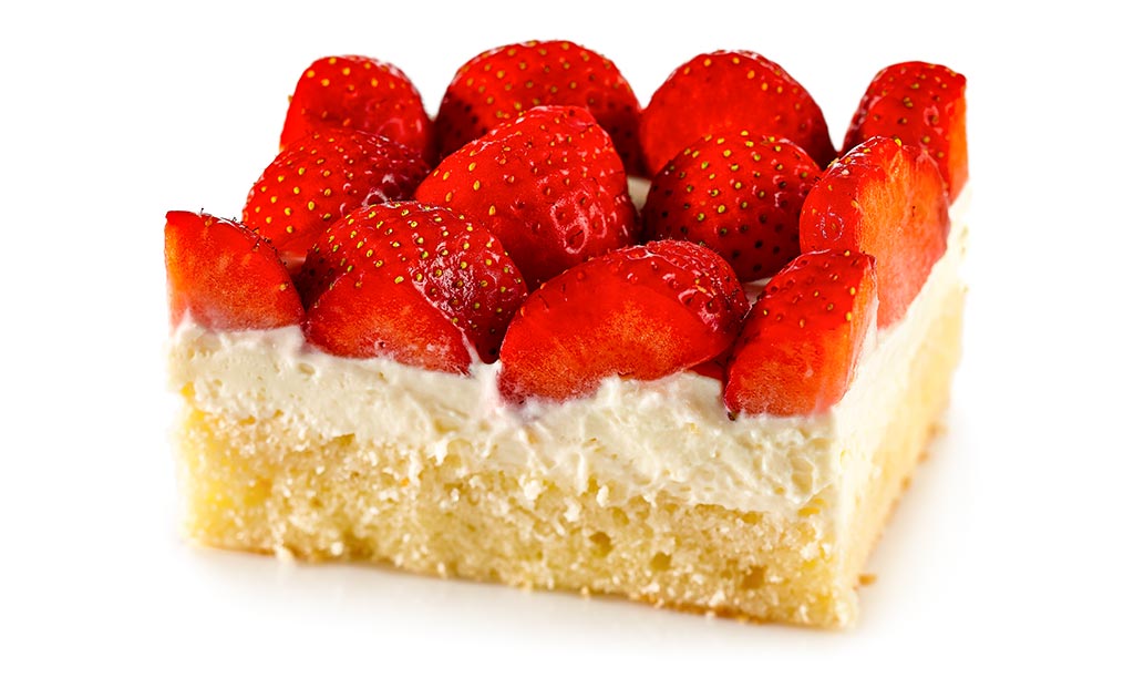 Rezept drucken: Erdbeer Kuchen mit Vanille Creme