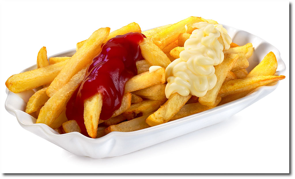 Pommes rot wei - Ketchup Mayonnaise