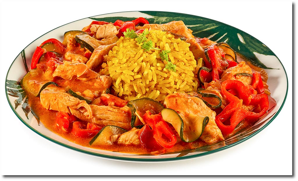 Paprika Zucchini Hhnchen Curry Reis