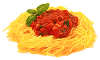 Spaghetti Krbis mit Tomaten Sauce Rezept