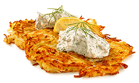 Kartoffel Puffer mit Dill Sahne