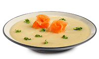 Sellerie Suppe mit Rucher Lachs