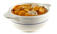 Kartoffel Suppe mit Wei Wurst