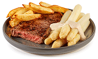 Rump Steak mit Spargel & Pommes Rezept