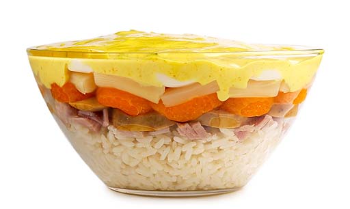 Reis Schicht Salat