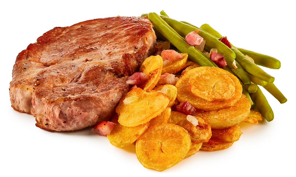 Schweine Nacken Steak & Brat Kartoffeln