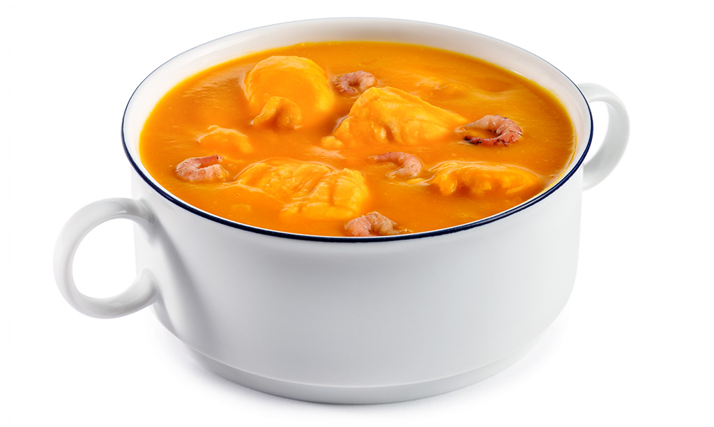 Kürbis Suppe mit Lachs &amp; Krabben Rezept