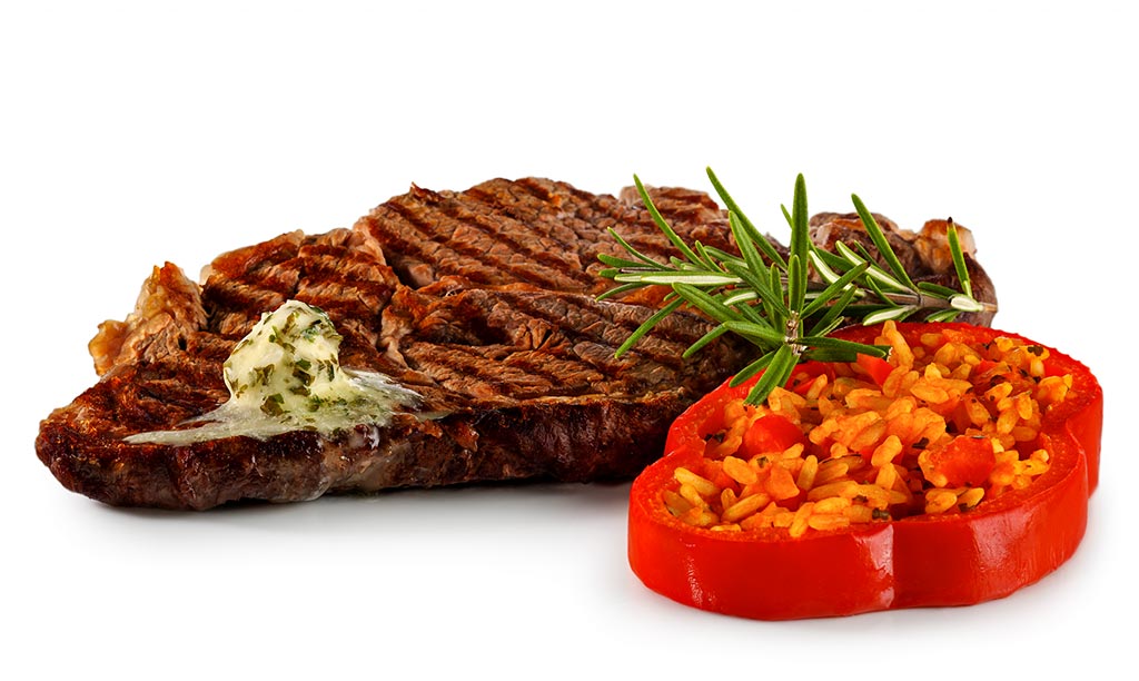 Druckversion vom Entrecote Steak mit Paprika Reis Rezept