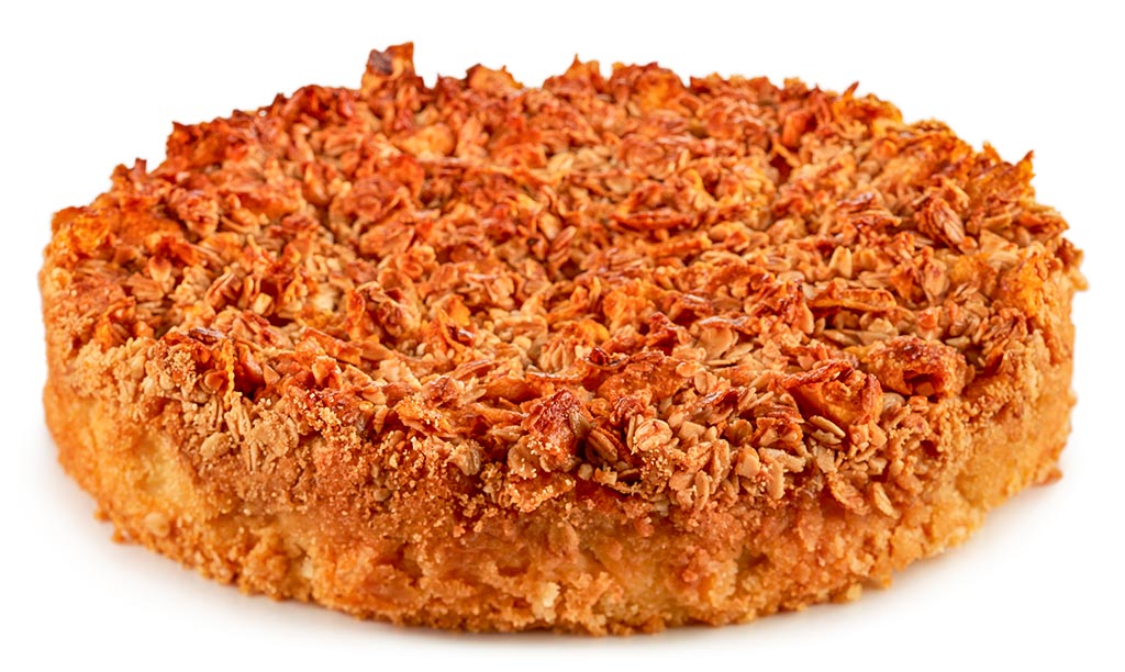 Druckversion vom Hafer Flocken Apfel Krokant Kuchen Rezept