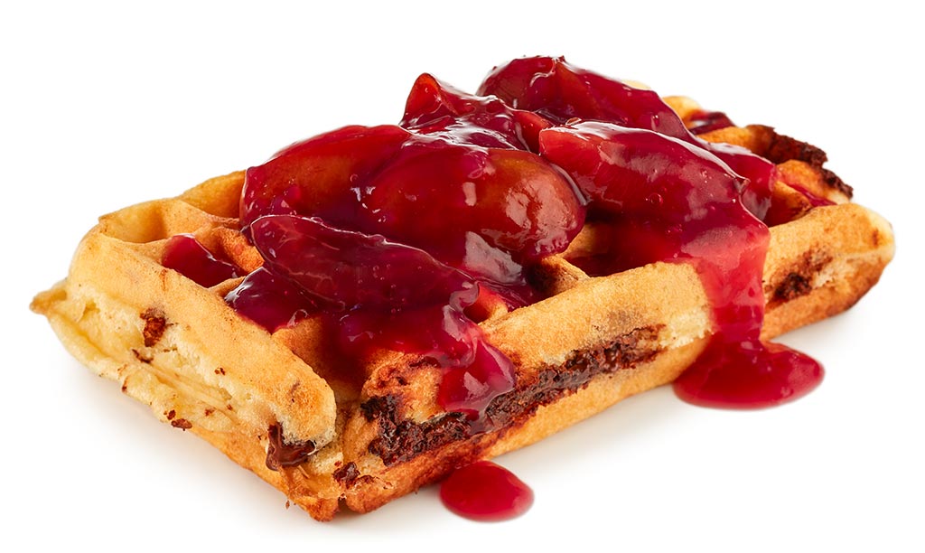 Waffeln mit Zwetschgen in Rot Wein Rezept