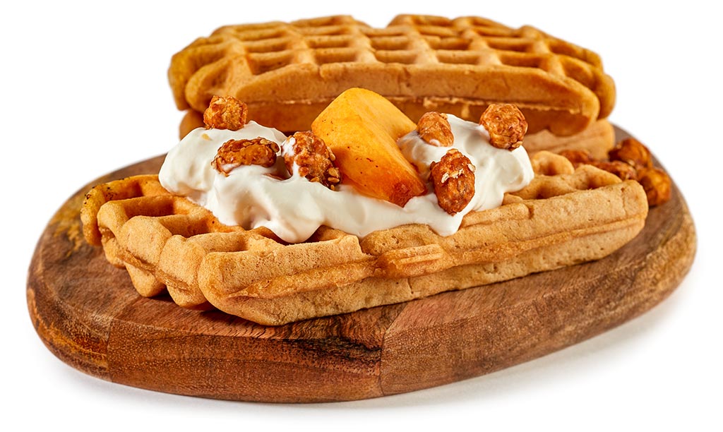 Druckversion vom Erdnuss Waffeln mit Quark Speise Rezept