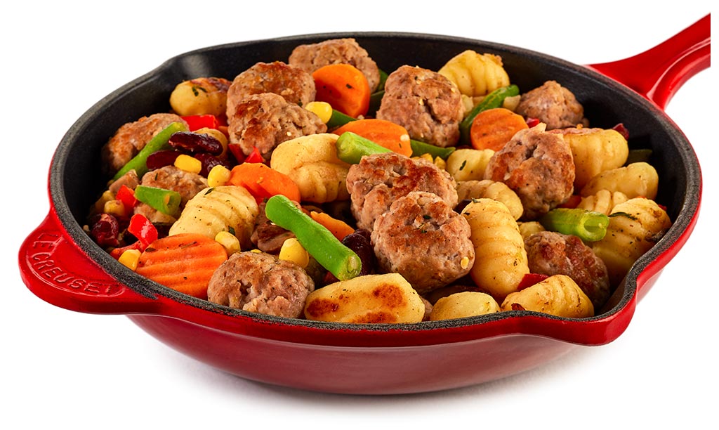 Druckversion vom Gnocchi Pfanne mit Mett Bllchen Rezept
