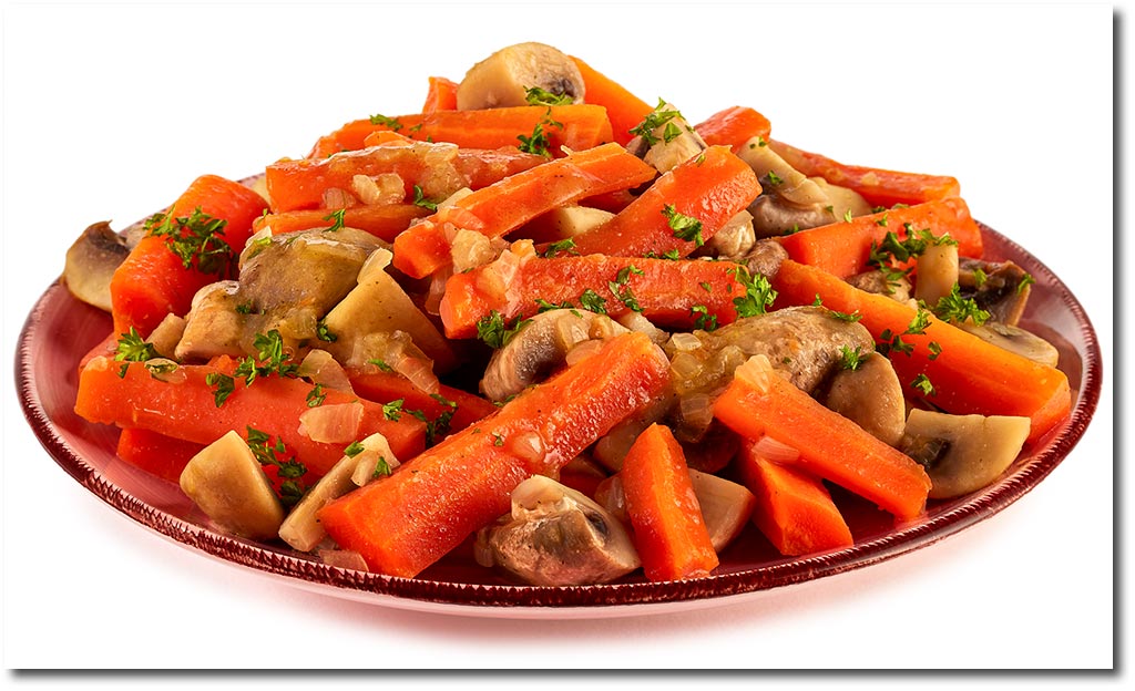 Mhren Gemse mit Champignons