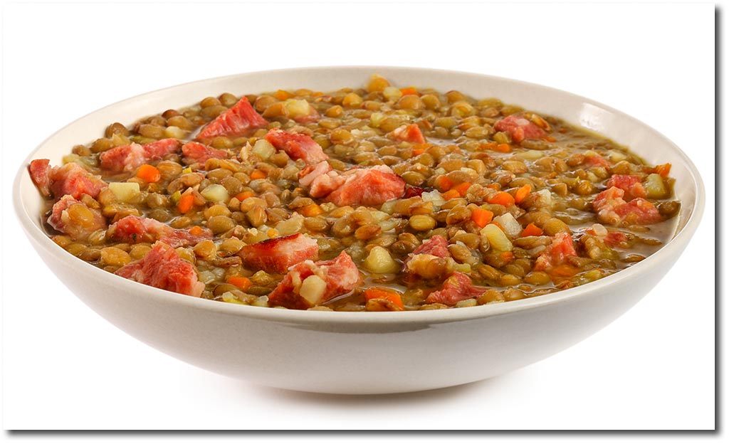 Linsen Eintopf mit Kassler