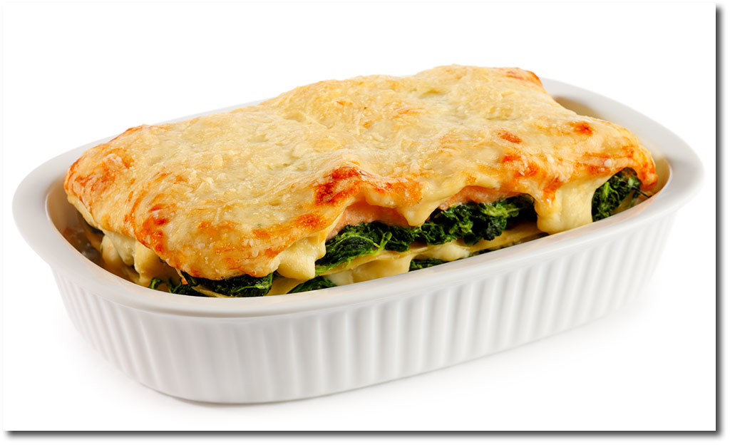 Lachs Lasagne mit Spinat