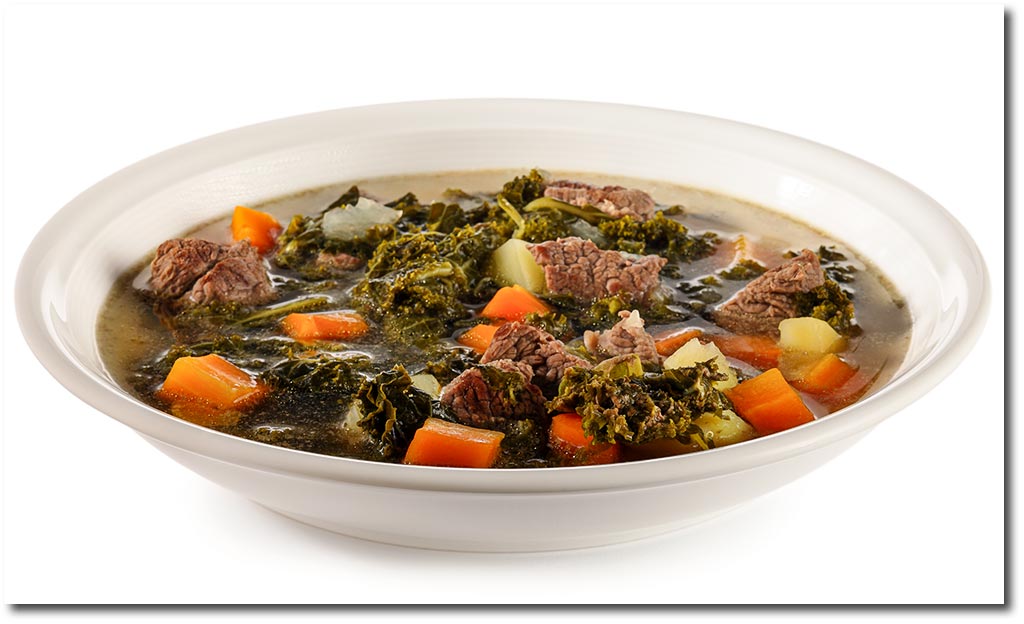 Grn Kohl Suppe mit Lamm
