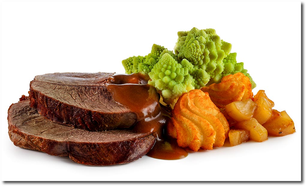 Hirsch Braten mit Romanesco Kohl