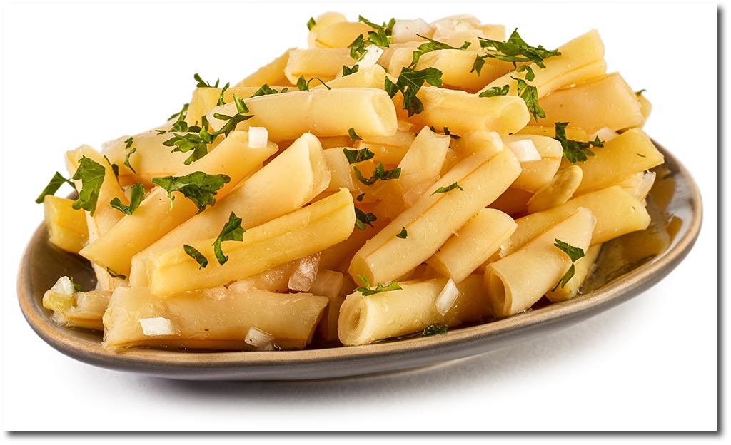 Wachs Bohnen Salat Essig Öl