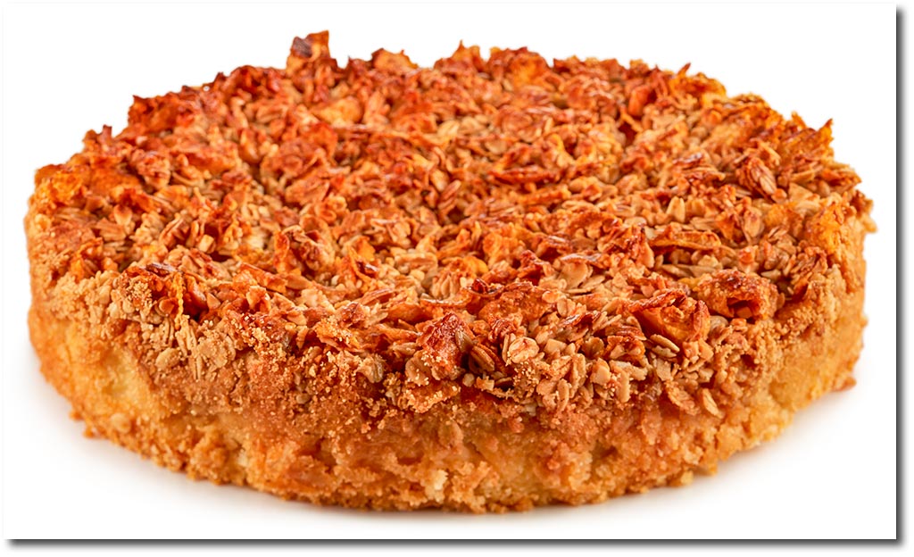 Hafer Flocken Apfel Krokant Kuchen