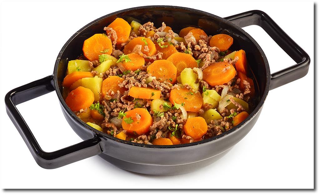 Mhren Eintopf mit Hackfleisch