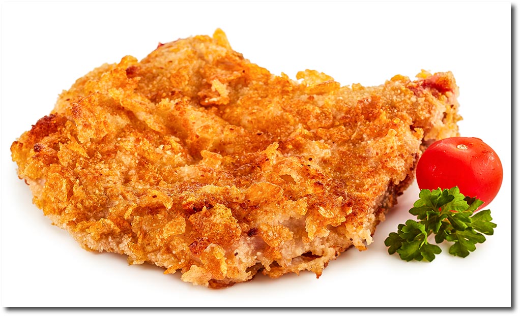 Knuspriges Kotelett in Cornflakes Panade