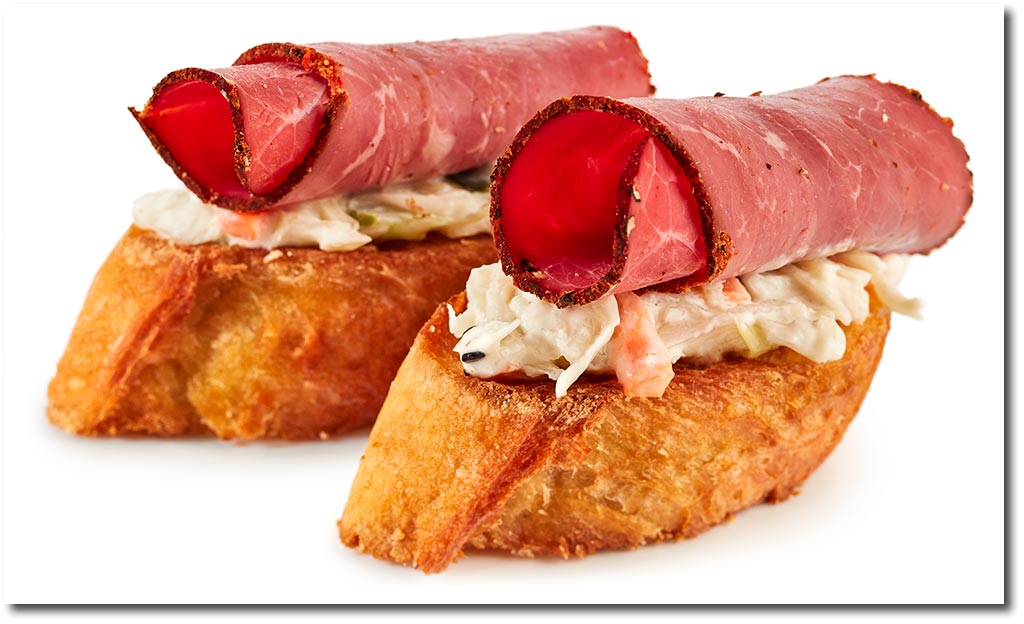 Pastrami Coleslaw Canapes