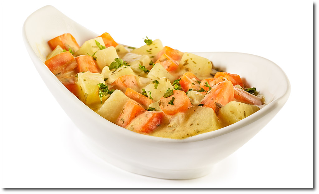 Mhren Kohlrabi Gemse mit Senf Soe