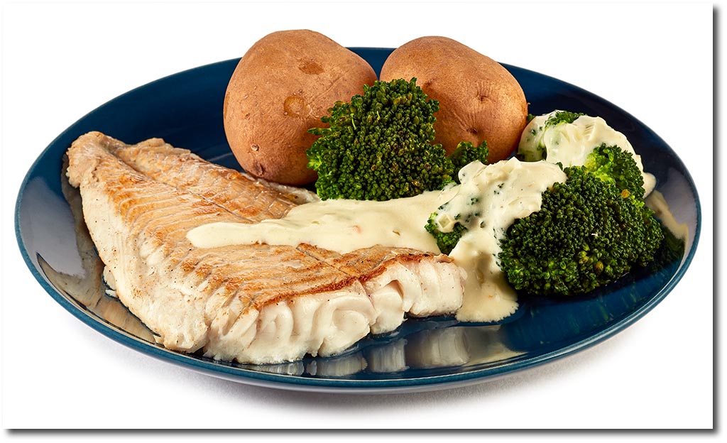 Brat Fisch mit Brokkoli Kartoffeln