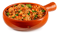 Serbisches Reis Fleisch