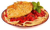 Piccata Milanese Schnitzel mit Spaghetti