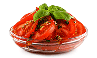 Tomaten Salat mit Basilikum Dressing