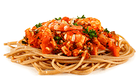 Vollkorn Spaghetti mit Scampis