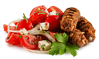 Cevapcici mit Tomaten Salat Rezept