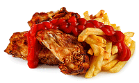 Chicken Wings mit Pommes