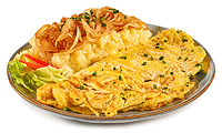 Omelette mit Kartoffel Pree Rezept