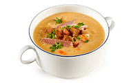 Forellen Suppe mit Croutons