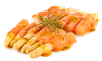 Spargel Rllchen mit Rucher Lachs