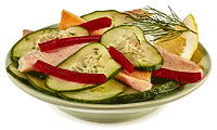Gurken Fisch Salat mit Forellen Filet Rezept