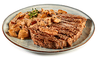 Steak mit Champignon Speck Soe Rezept